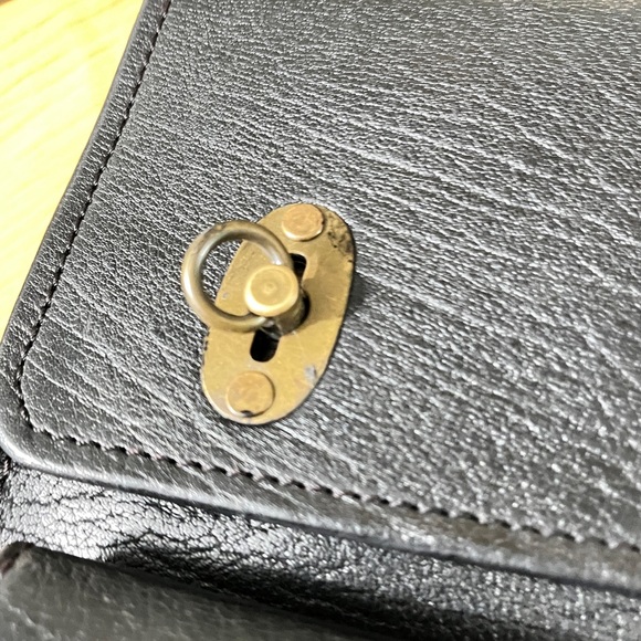 NWOT! Black Water Buffalo Rugged All Leather Messenger Gamer File Crossbody Bag - Picture 8 of 14